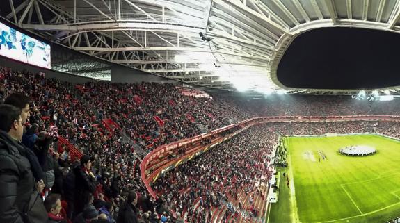 Vista del estadio de San Mamés. 