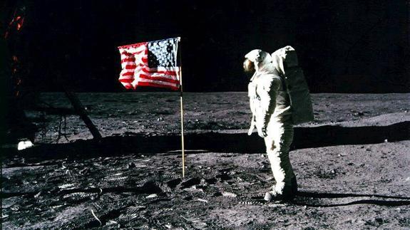 Buzz Aldrin, en la Luna.