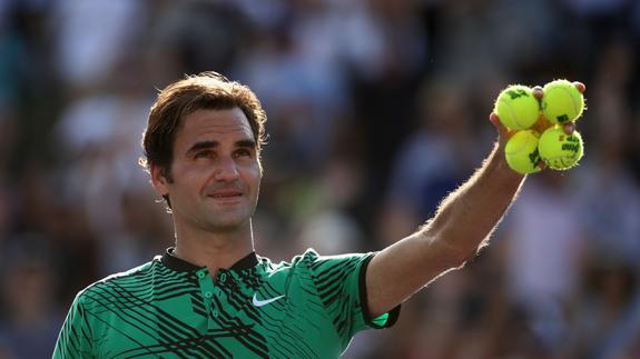 Roger Federer, durante el partido ante Berdych. 