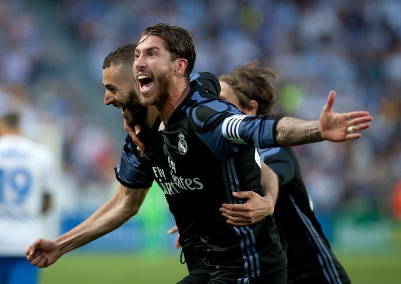 Sergio Ramos, ante el Málaga. 