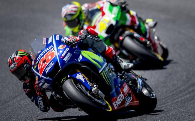 Maverick Viñales, en los entrenamientos. 