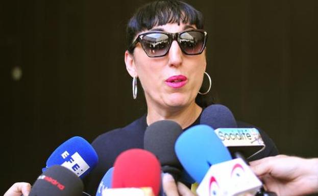 La actriz Rossy de Palma en la capilla ardiente.