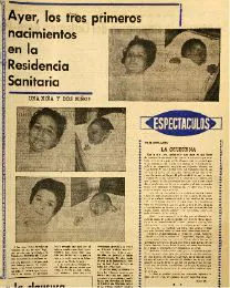 8 DE AGOSTO DE 1968. Información de EL COMERCIO donde se recogen los primeros nacimientos registrados en Cabueñes. Fueron una niña y dos niños. / E. C.