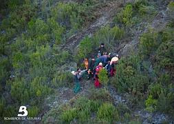 Un trabajador forestal resulta herido al sufrir una caída en Illano