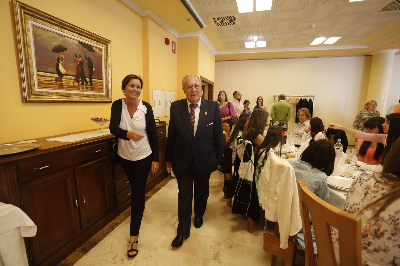 Carmen Moriyón y José María Toyos, a la llegada al almuerzo.