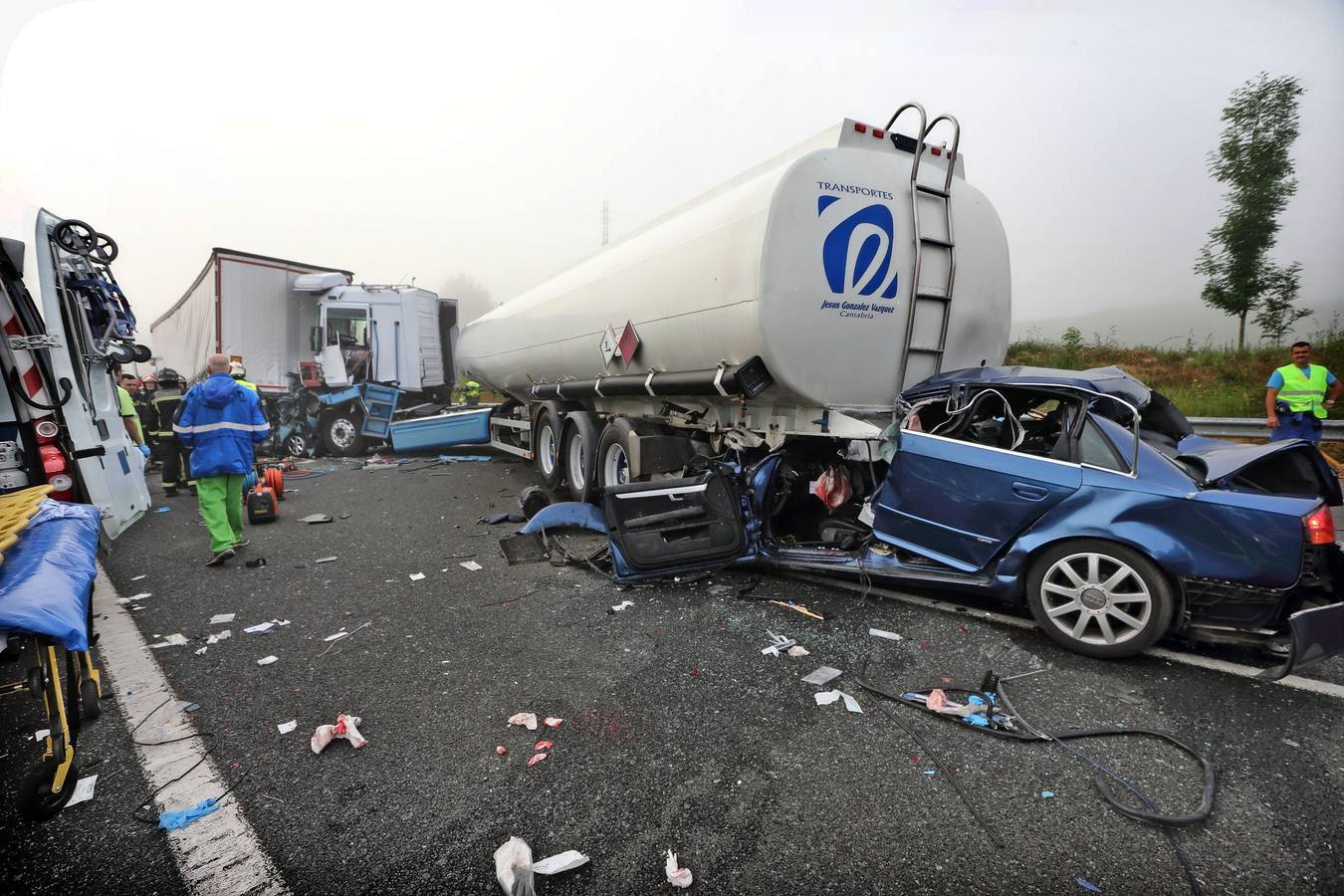 Dos gijoneses muertos en un accidente en Cantabria
