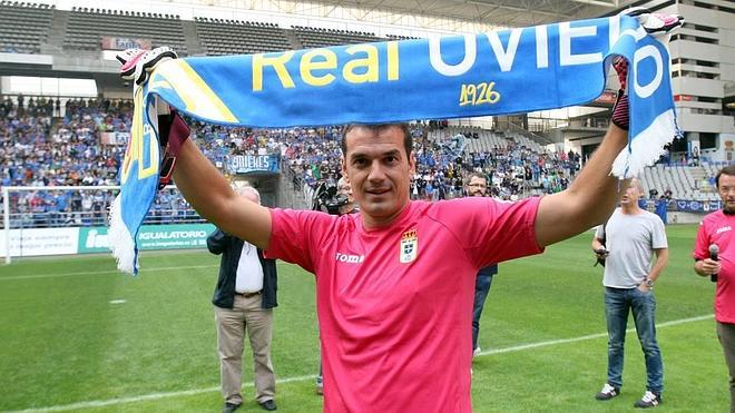 Esteban, en su presentación en el Carlos Tartiere