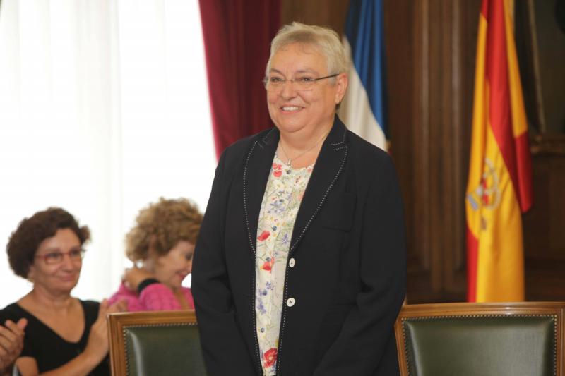 María Josefa Sanz, esta mañana, durante la toma de posesión en el Ayuntamiento 