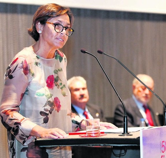 Carmen Moriyón, durante su intervención.