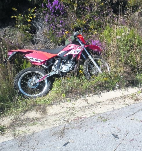 Estado en el que quedó la moto de Antonio Mesa Queipo. 