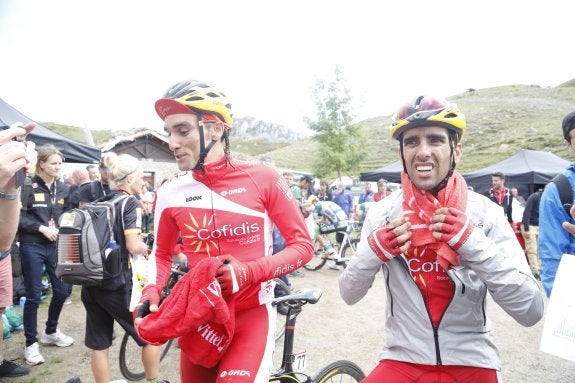 Dani Navarro, ayer en los Lagos al finalizar la etapa. 