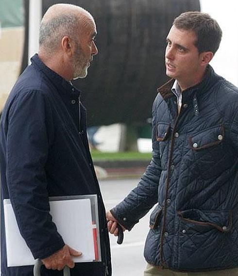 Ignacio Riestra y David González Medina esta mañana antes de participar en un debate en la SER
