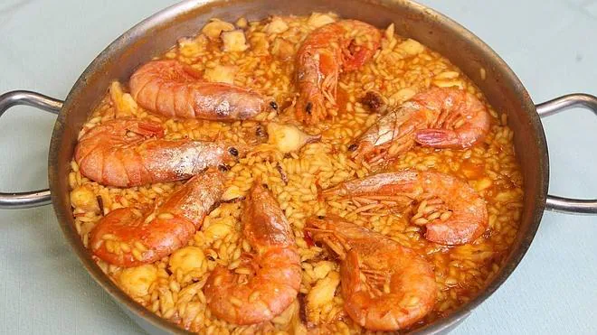 Arroz con pulpo y langostinos