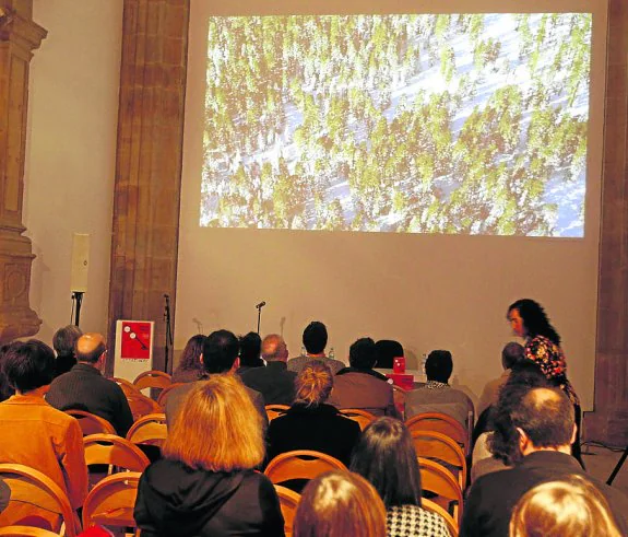 La vídeo-poesía llena la capilla del Museo Barjola