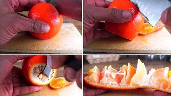 Cómo pelar una naranja en 14 segundos