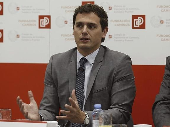 Albert Rivera, durante la rueda de prensa que ofreció hoy.