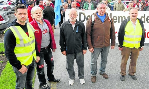 Los cinco sindicalistas de Arcelor condenados por formar parte de un piquete.