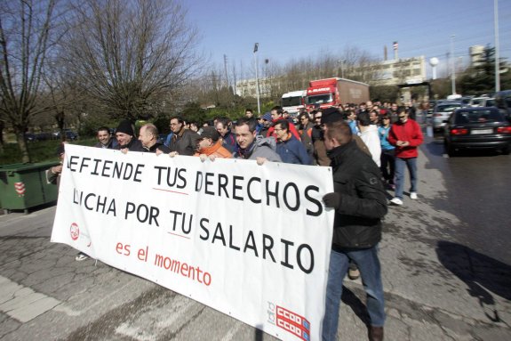 Imagen de 2013, de una de las manifestaciones de los trabajadores de Saint-Gobain. 