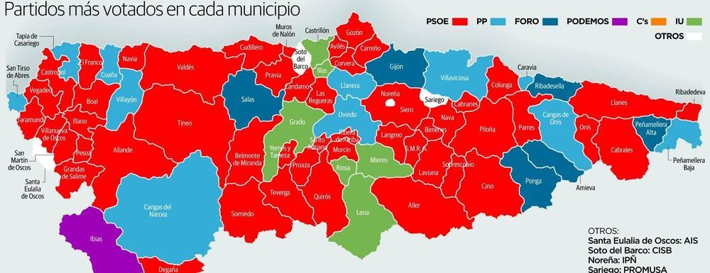 Podemos e Izquierda Unida encarecen un posible acuerdo en la Junta, Oviedo y Gijón