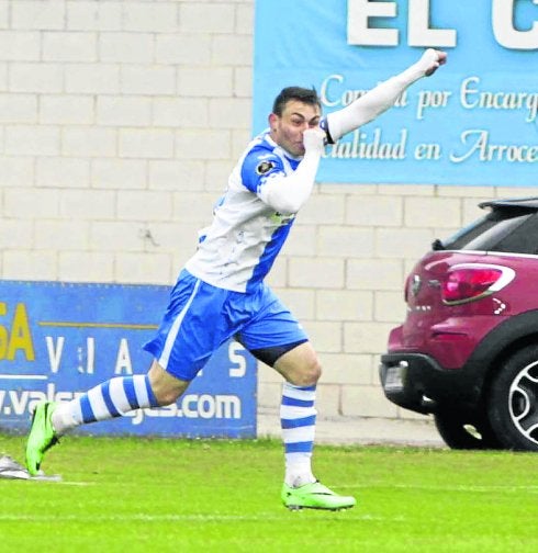 Matías celebra un gol la pasada temporada.