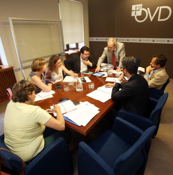 La Junta de Portavoces, durante la reunión celebrada ayer. 