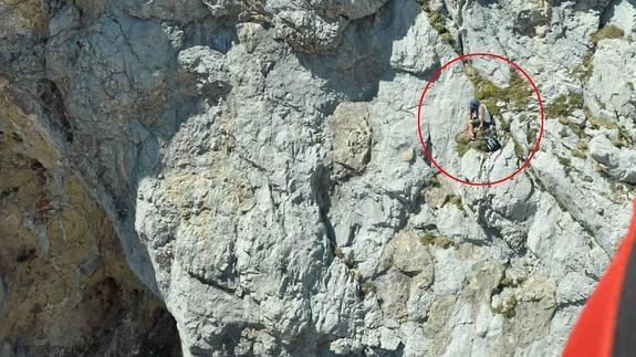 Lugar en el que fue rescatado el montañero. 