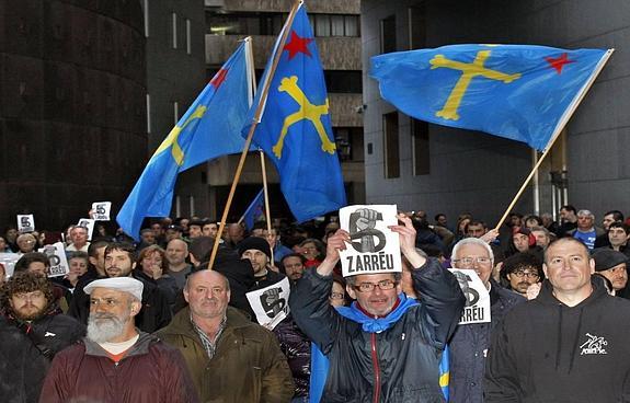 Manifestación de apoyo a los mineros de Cerredo. 