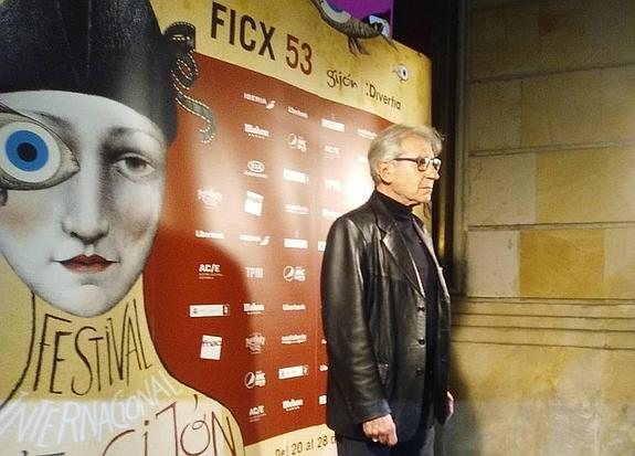 El actor José Sacristán, hoy, a su llegada al festival.