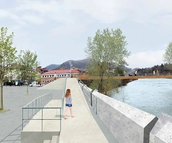 La pasarela peatonal del Parque de la Concordia será sustituida por otra más elevada.