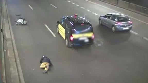 Momento del accidente.