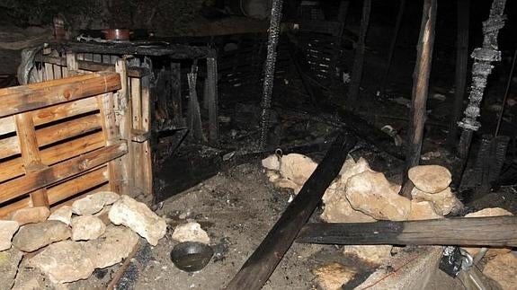 Estado en el que quedó la chabola. 