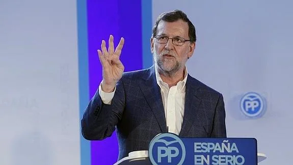 Mariano Rajoy, durante la convención del PP en Zaragoza. 