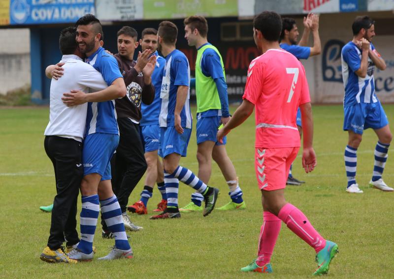 Uno de los momentos de celebración del partido.