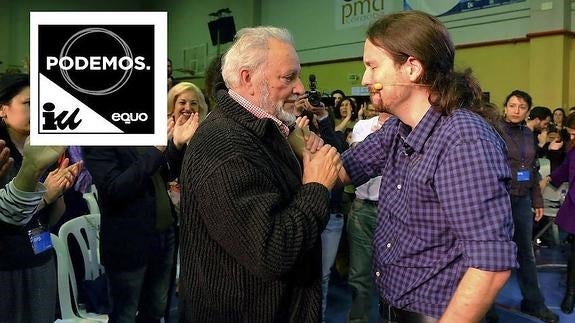 Podemos relega a Izquierda Unida a un segundo plano en el logotipo electoral