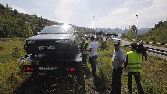 Vehículo en el que viajaba el fallecido y su mujer. 