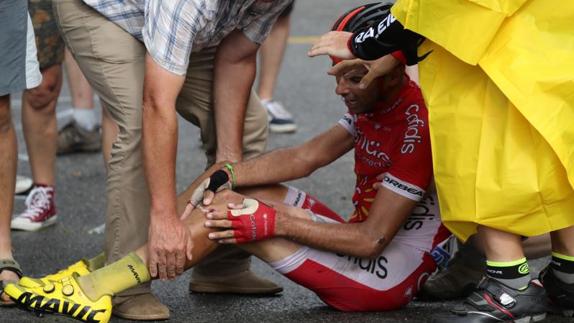 El gijonés ha sufrido una caída.