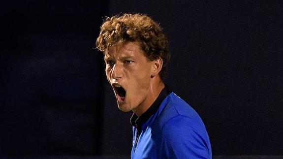 Carreño celebra un punto en el trofeo ATP de Winston-Salem. 