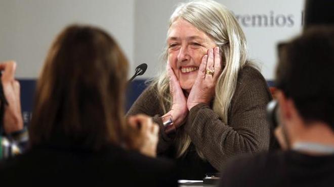 La historiadora británica Mary Beard, durante la rueda de prensa ofrecida en Oviedo. 