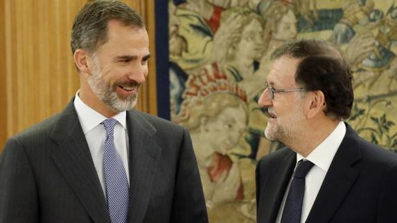 Mariano Rajoy, en su encuentro hoy con el Rey. 