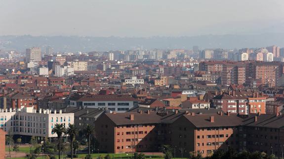 Boina de contaminación atmosférica sobre Gijón.