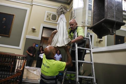 La imagen de la Virgen fue retirada del Ayuntamiento en septiembre del año pasado. 