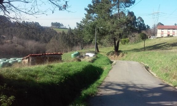 Zona en la que se pretende ubicar la perrera, junto a la casa, a la derecha, de Montse García. 