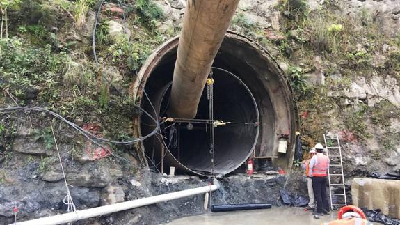Construcción ed un túnel en Guatemala.