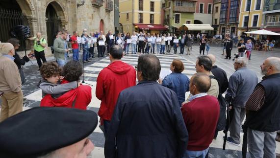 Un momento de la protesta de esta tarde.