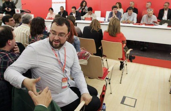 Adrián Barbón, el pasado domingo, en el congreso de la Federación Socialista Asturiana. 