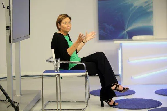 Carmen Moriyón, durante la entrevista que concedió en 'La Lupa' de Canal 10. 