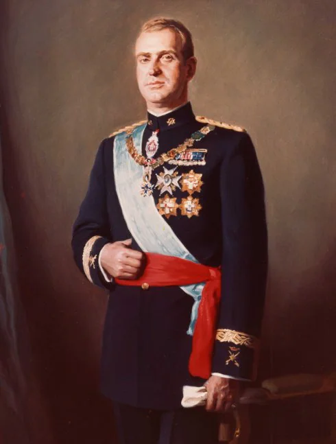 Retrato del entonces príncipe Juan Carlos realizado en 1973 por Segura. 