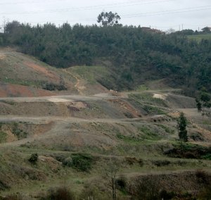 Terreno en Carbaínos, en la parroquia de Cenero, en la que Asturiana de Zinc proyecta el vertedero de residuos industriales. ::                             PALOMA UCHA