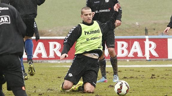 Laguardia, durante un entrenamiento. 