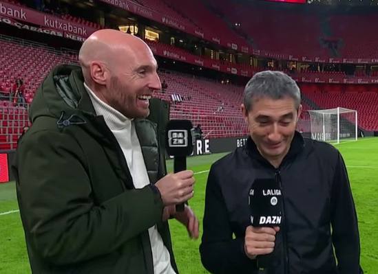 El divertido momento entre Gaizka Toquero y Ernesto Valverde tras el derbi